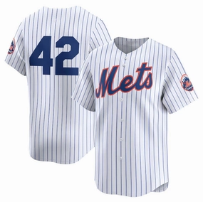 New York Mets 2024 #42 Jackie Robinson Day Home Limited Jersey a?? White Stitches Baseball Jerseys