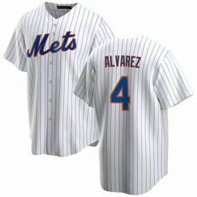New York Mets #4 Francisco ??lvarez White Cool Base Stitched Baseball Jersey