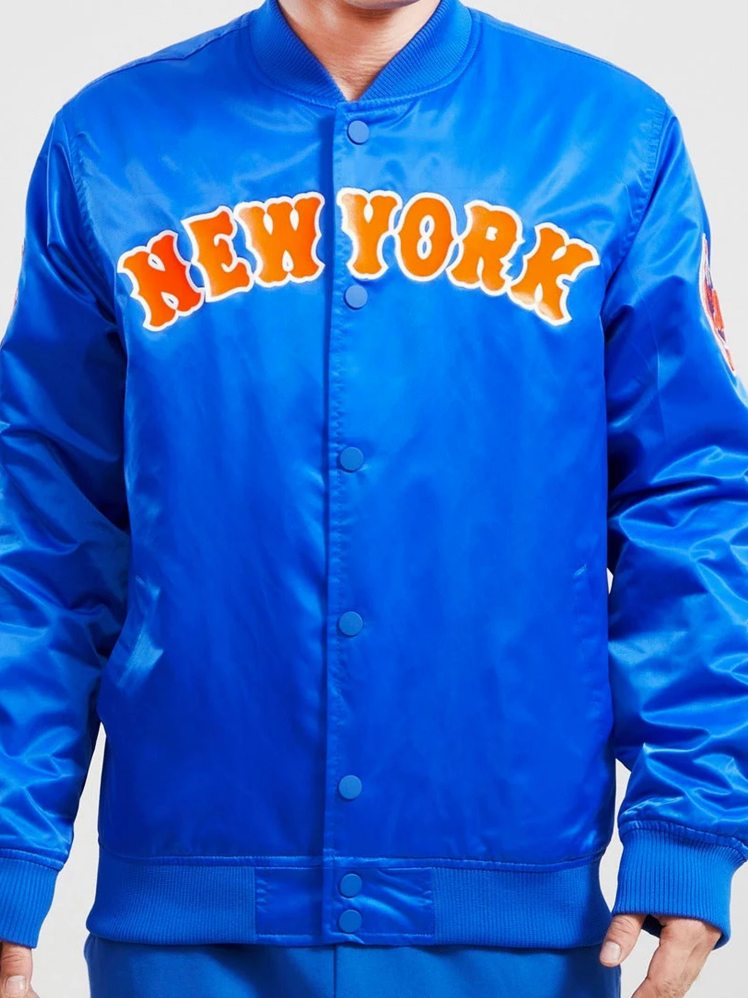 New York Mets Pro Standard MLB Team Classic Satin Button Jacket - Blue