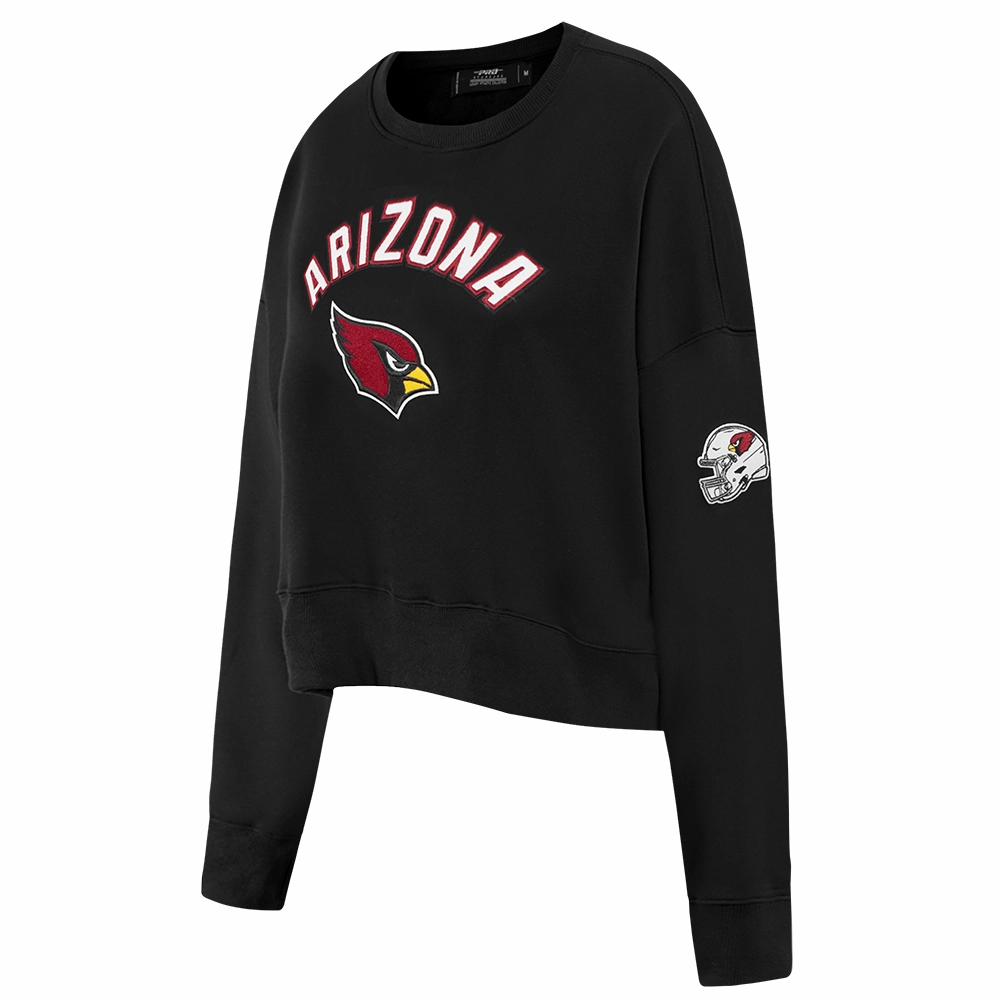 NFL ARIZONA CARDINALS CLASSIC WOMEN'S FLEECE CREWNECK (BLACK)