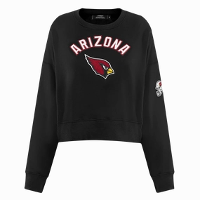 NFL ARIZONA CARDINALS CLASSIC WOMEN'S FLEECE CREWNECK (BLACK)