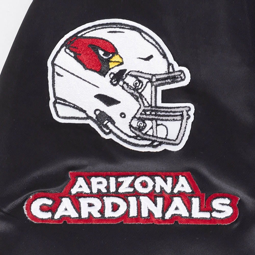 NFL ARIZONA CARDINALS CLASSIC WOMEN'S SATIN JACKET (BLACK)