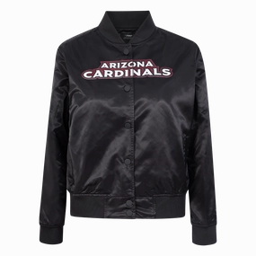 NFL ARIZONA CARDINALS CLASSIC WOMEN'S SATIN JACKET (BLACK)