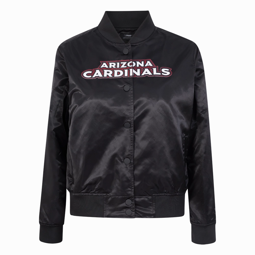 NFL ARIZONA CARDINALS CLASSIC WOMEN'S SATIN JACKET (BLACK)