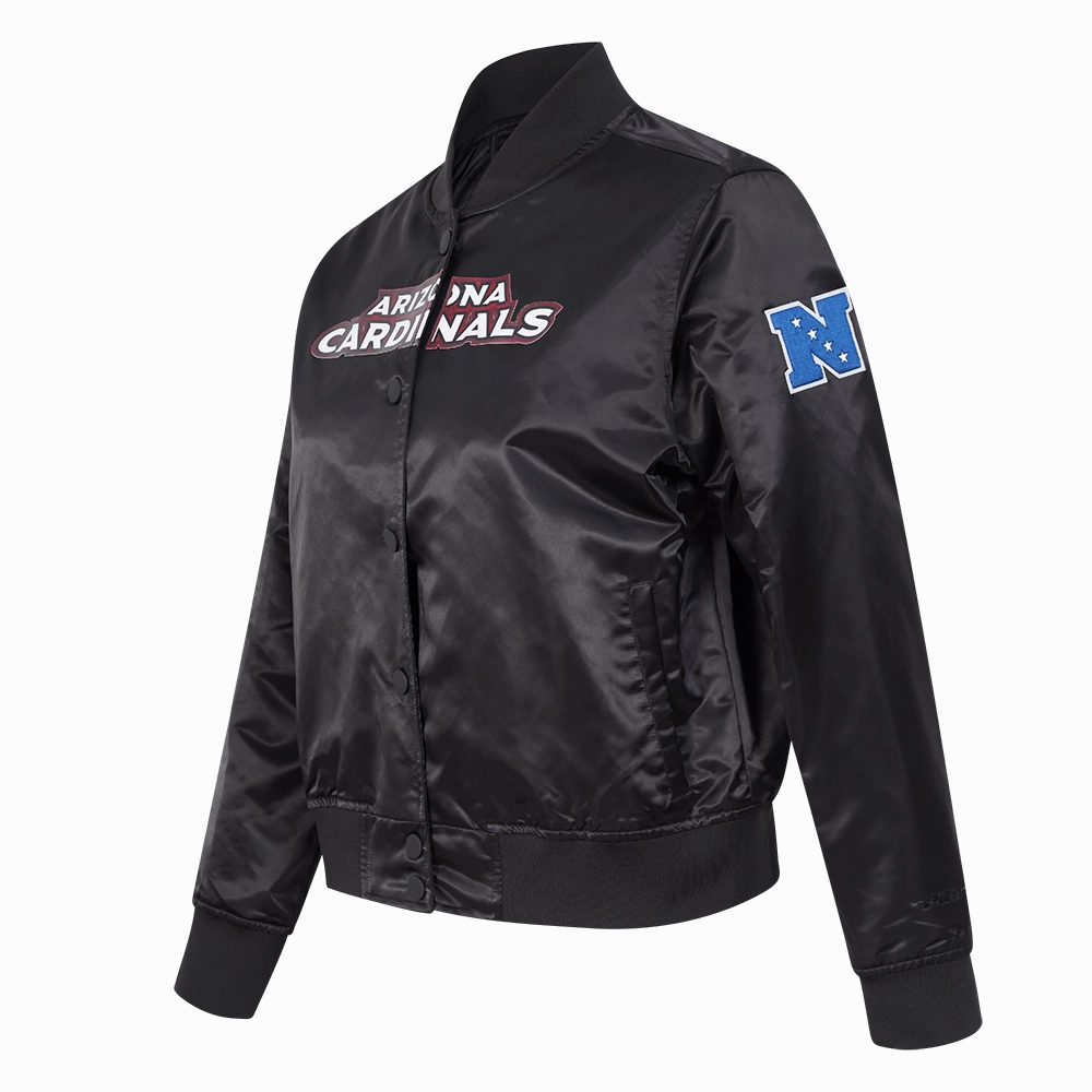 NFL ARIZONA CARDINALS CLASSIC WOMEN'S SATIN JACKET (BLACK)