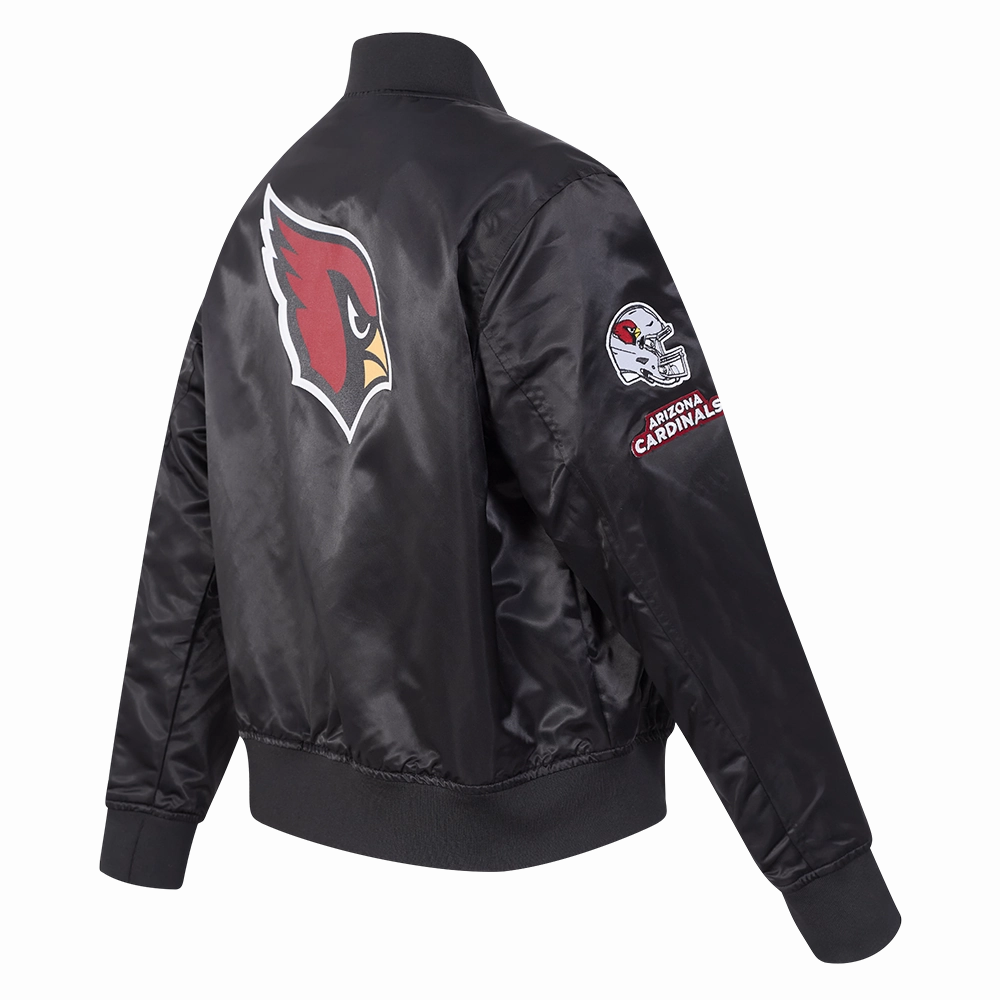 NFL ARIZONA CARDINALS CLASSIC WOMEN'S SATIN JACKET (BLACK)