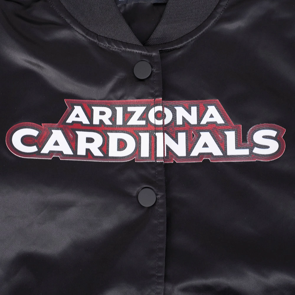 NFL ARIZONA CARDINALS CLASSIC WOMEN'S SATIN JACKET (BLACK)