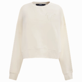 NFL ATLANTA FALCONS NEUTRAL WOMEN'S FLEECE CREWNECK (EGGSHELL)