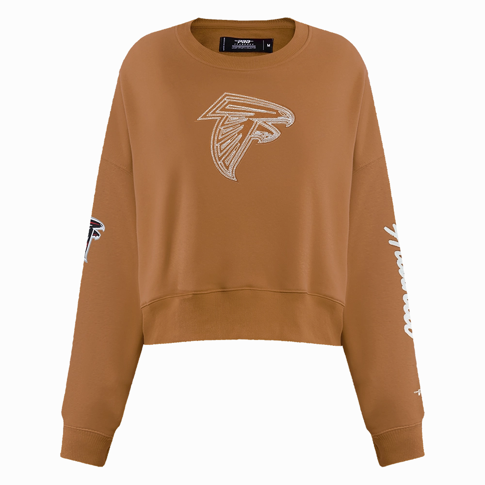 NFL ATLANTA FALCONS PAINT THE CITY WOMEN'S FLC CREWNECK (CLAY BROWN)