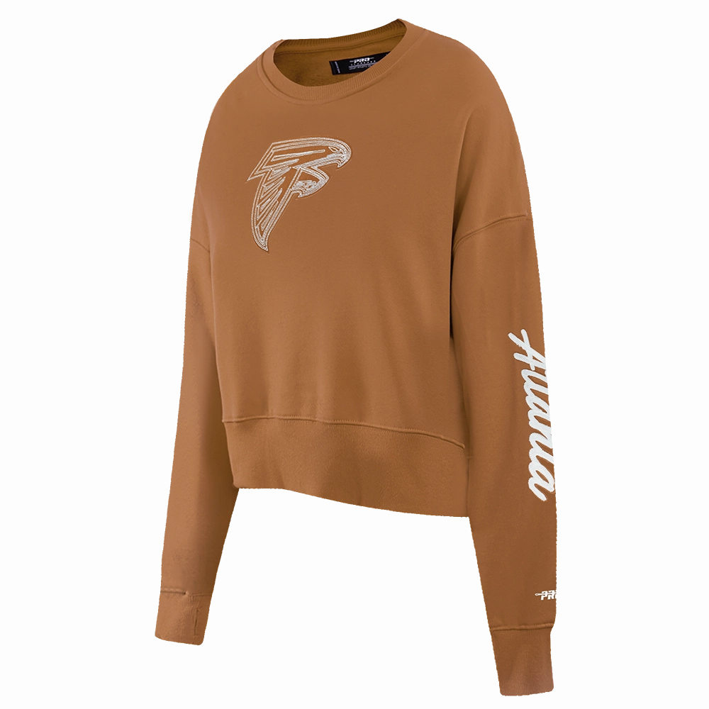 NFL ATLANTA FALCONS PAINT THE CITY WOMEN'S FLC CREWNECK (CLAY BROWN)