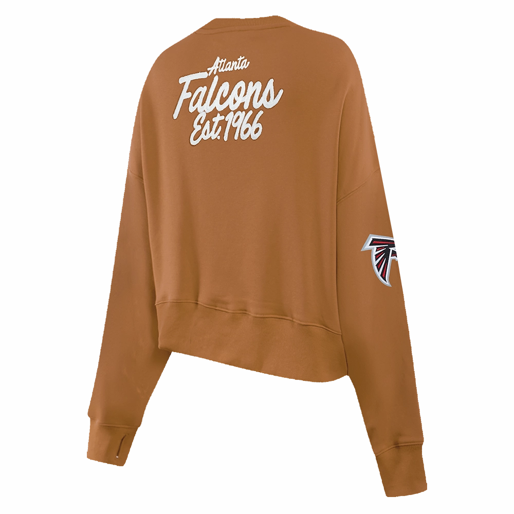 NFL ATLANTA FALCONS PAINT THE CITY WOMEN'S FLC CREWNECK (CLAY BROWN)