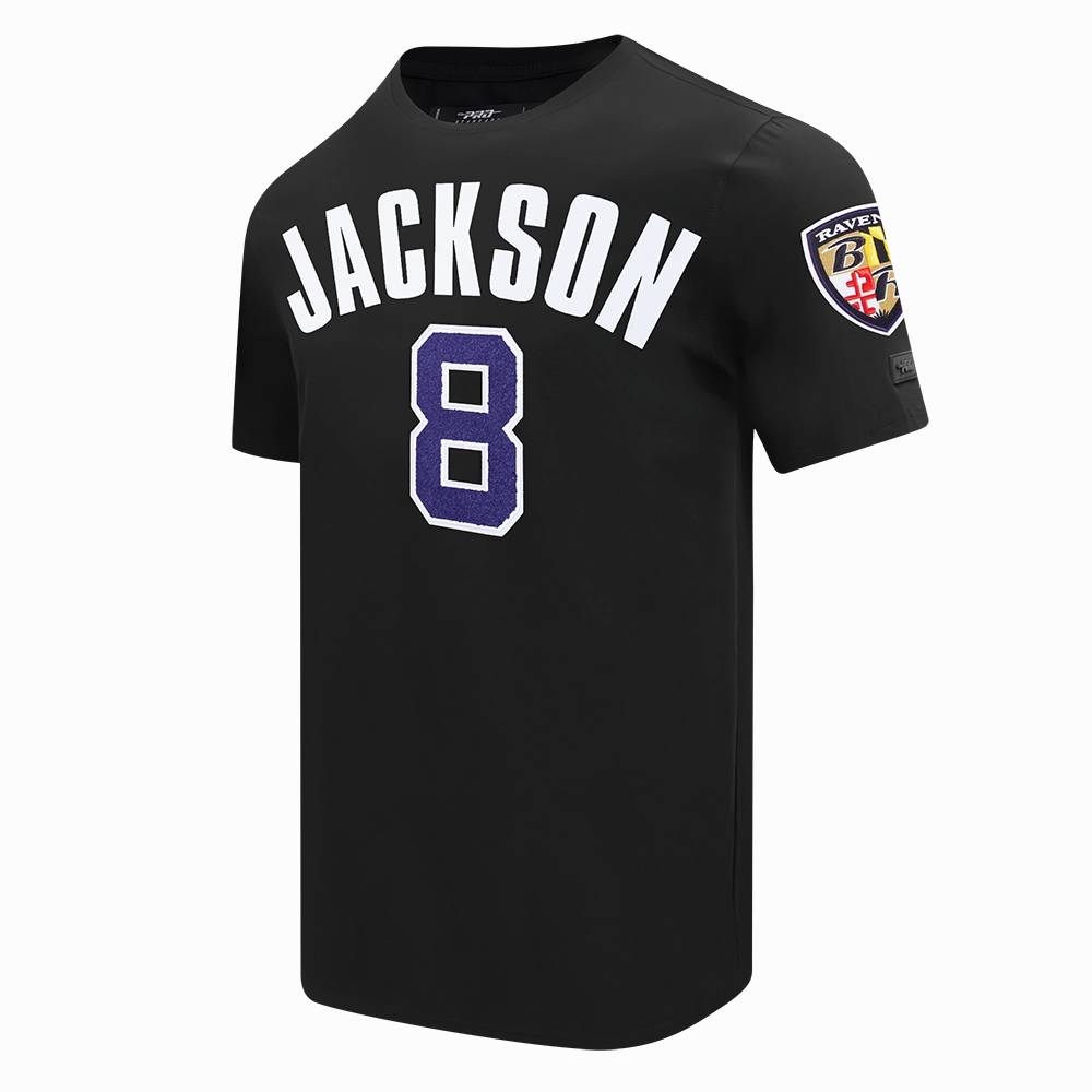 NFL BALTIMORE RAVENS LAMAR JACKSON #8 MEN'S TEE (BLACK)