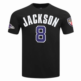 NFL BALTIMORE RAVENS LAMAR JACKSON #8 MEN'S TEE (BLACK)