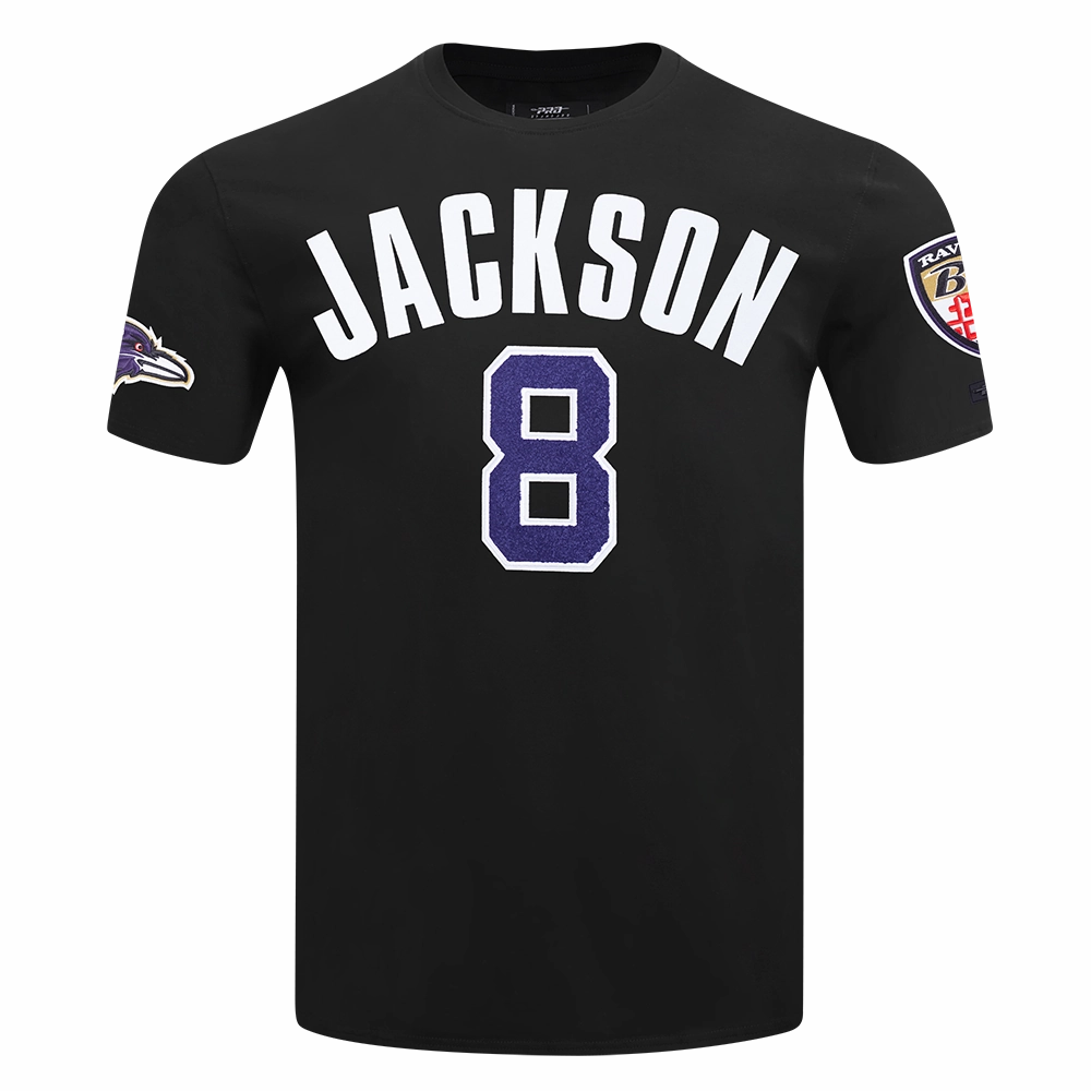 NFL BALTIMORE RAVENS LAMAR JACKSON #8 MEN'S TEE (BLACK)