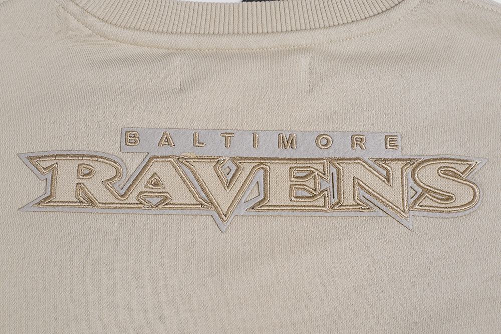 NFL BALTIMORE RAVENS NEUTRAL WOMEN'S CREWNECK (TAUPE)