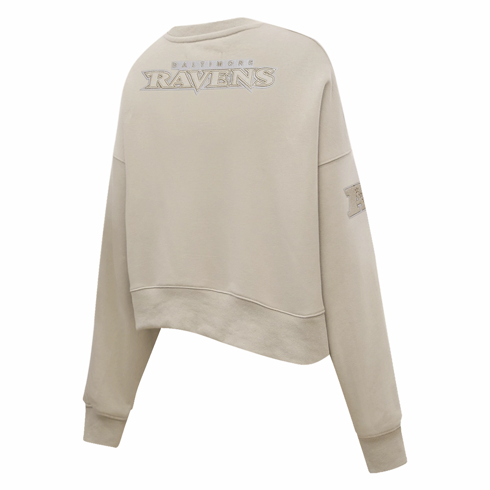 NFL BALTIMORE RAVENS NEUTRAL WOMEN'S CREWNECK (TAUPE)