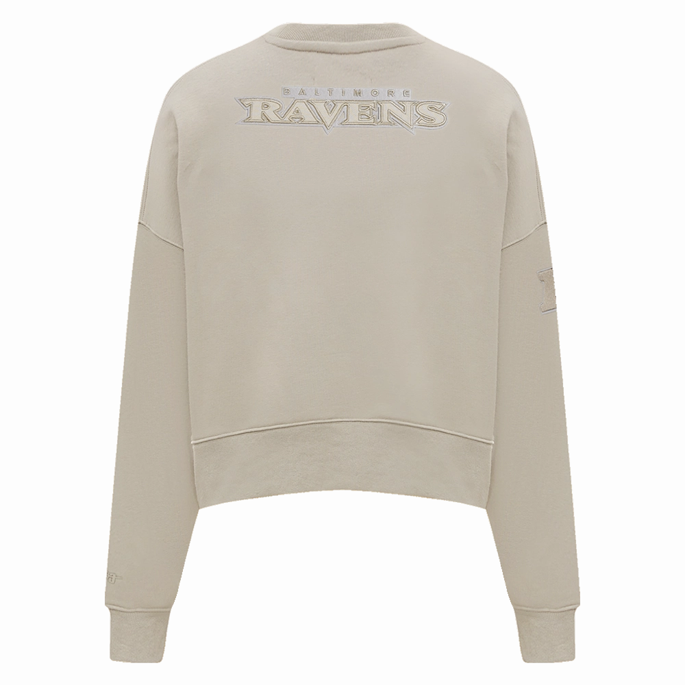 NFL BALTIMORE RAVENS NEUTRAL WOMEN'S CREWNECK (TAUPE)