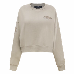 NFL BALTIMORE RAVENS NEUTRAL WOMEN'S CREWNECK (TAUPE)