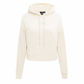 NFL BALTIMORE RAVENS NEUTRAL WOMEN'S CROPPED PULLOVER HOODIE (EGGSHELL)