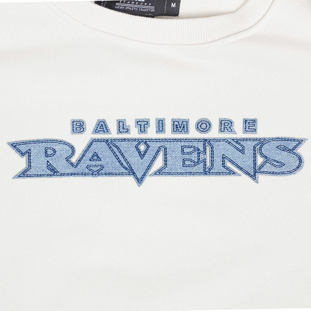 NFL BALTIMORE RAVENS VARSITY BLUES WOMEN'S CREWNECK (LINEN)
