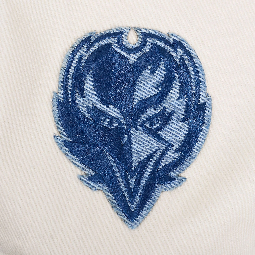 NFL BALTIMORE RAVENS VARSITY BLUES WOMEN'S DENIM VARSITY JACKET (DENIM/LINEN)