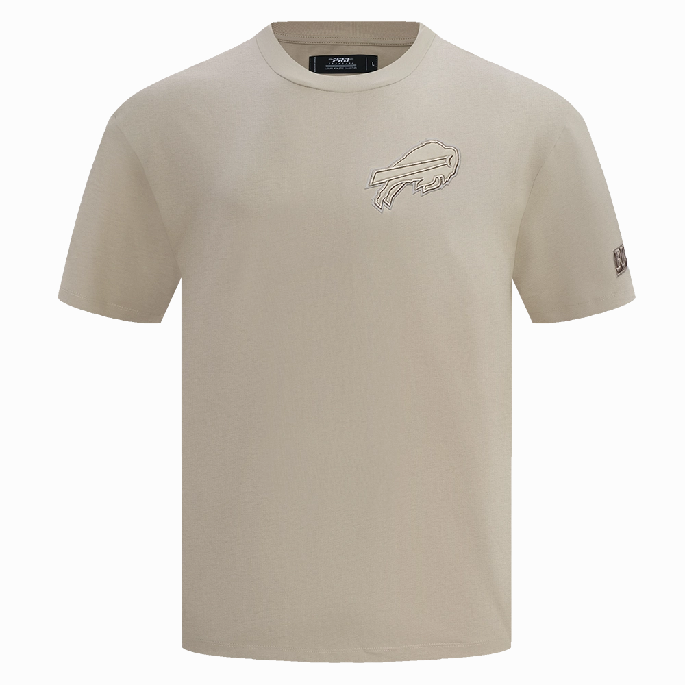 NFL BUFFALO BILLS NEUTRAL COTTON JERSEY DROP SHOULDER TEE (TAUPE)