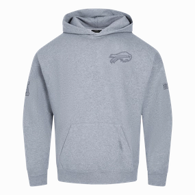 NFL BUFFALO BILLS NEUTRAL MEN'S DROP SHOULDER PO HOODIE (DARK HEATHER GRAY)