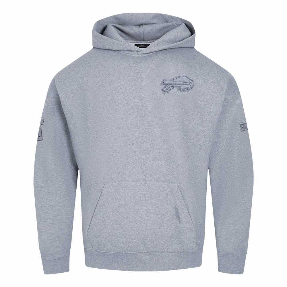NFL BUFFALO BILLS NEUTRAL MEN'S DROP SHOULDER PO HOODIE (DARK HEATHER GRAY)