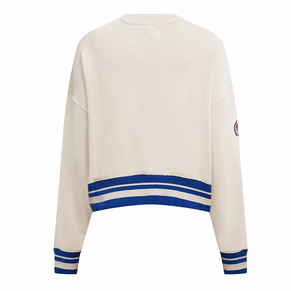 NFL BUFFALO BILLS RETRO CLASSIC WOMEN'S CREWNECK (EGGSHELL/ROYAL BLUE)