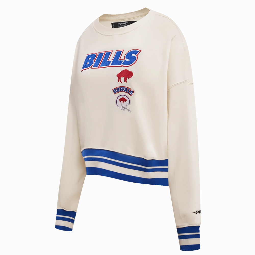 NFL BUFFALO BILLS RETRO CLASSIC WOMEN'S CREWNECK (EGGSHELL/ROYAL BLUE)