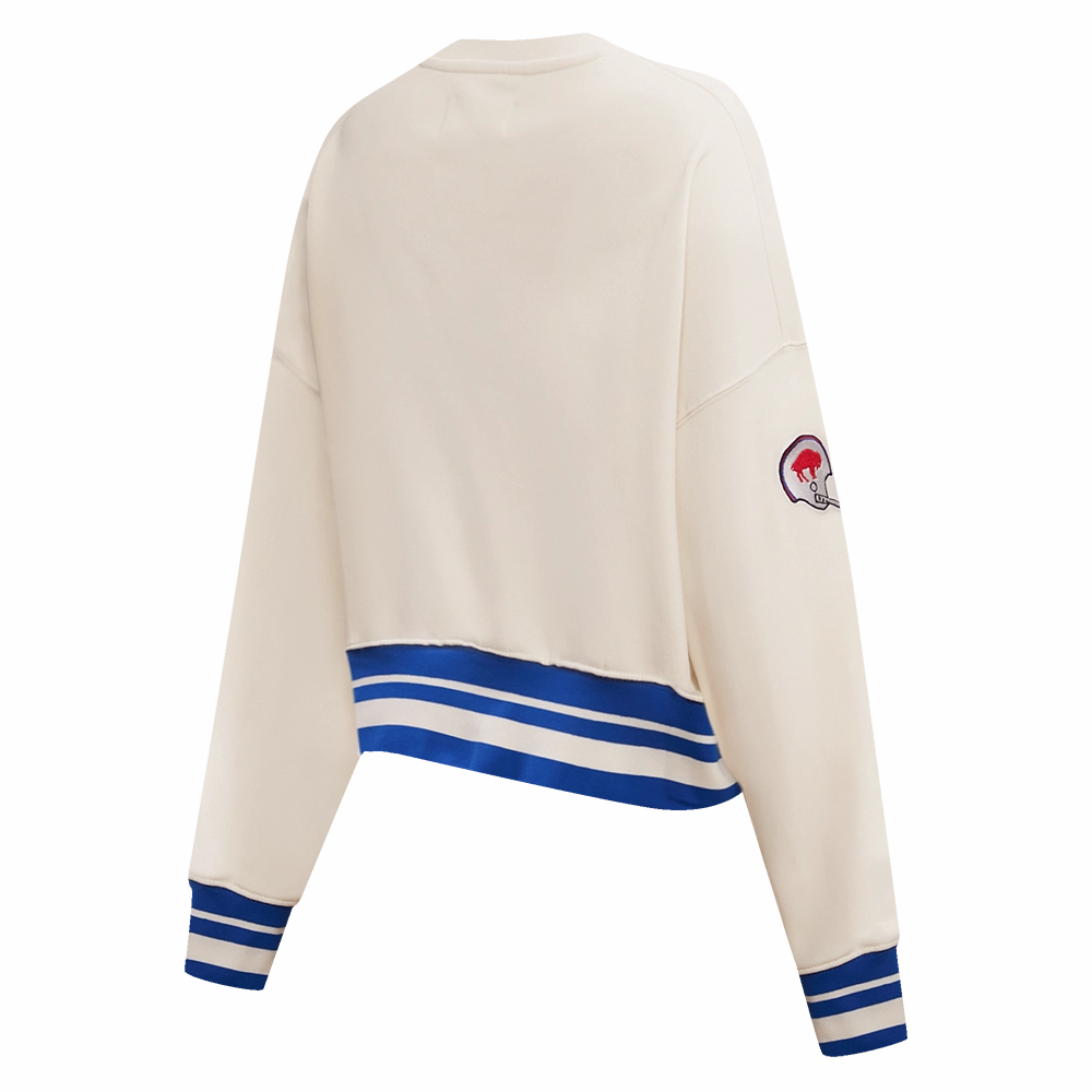 NFL BUFFALO BILLS RETRO CLASSIC WOMEN'S CREWNECK (EGGSHELL/ROYAL BLUE)
