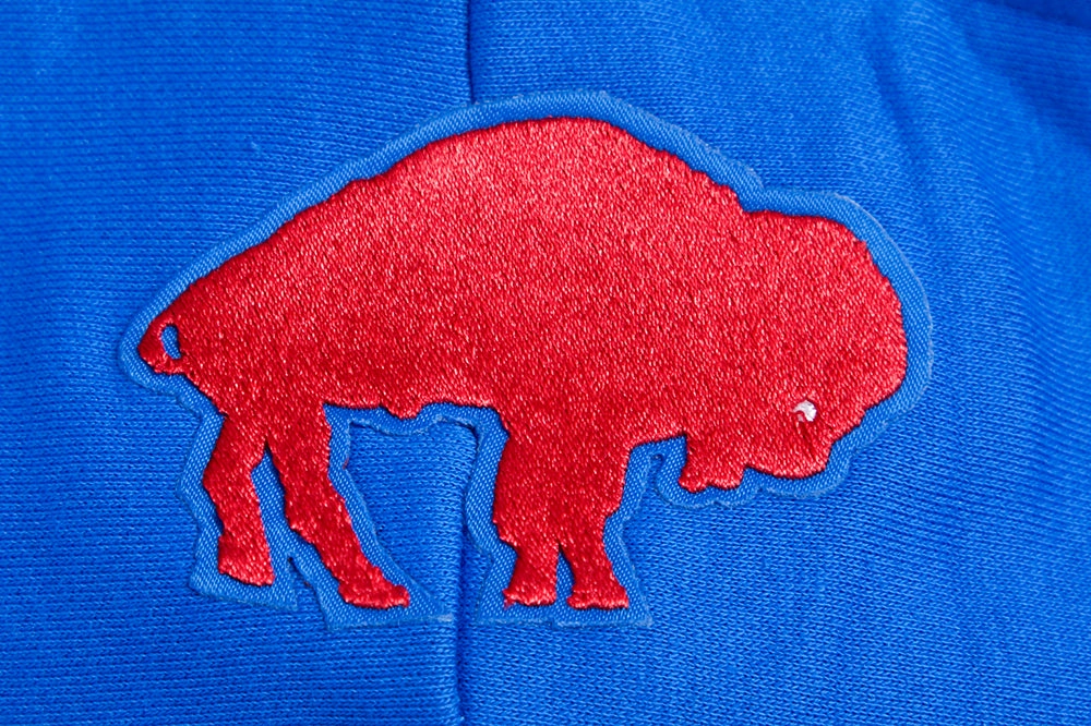 NFL BUFFALO BILLS RETRO CLASSIC WOMEN'S CROPPED PULLOVER HOODIE (ROYAL BLUE/RED)