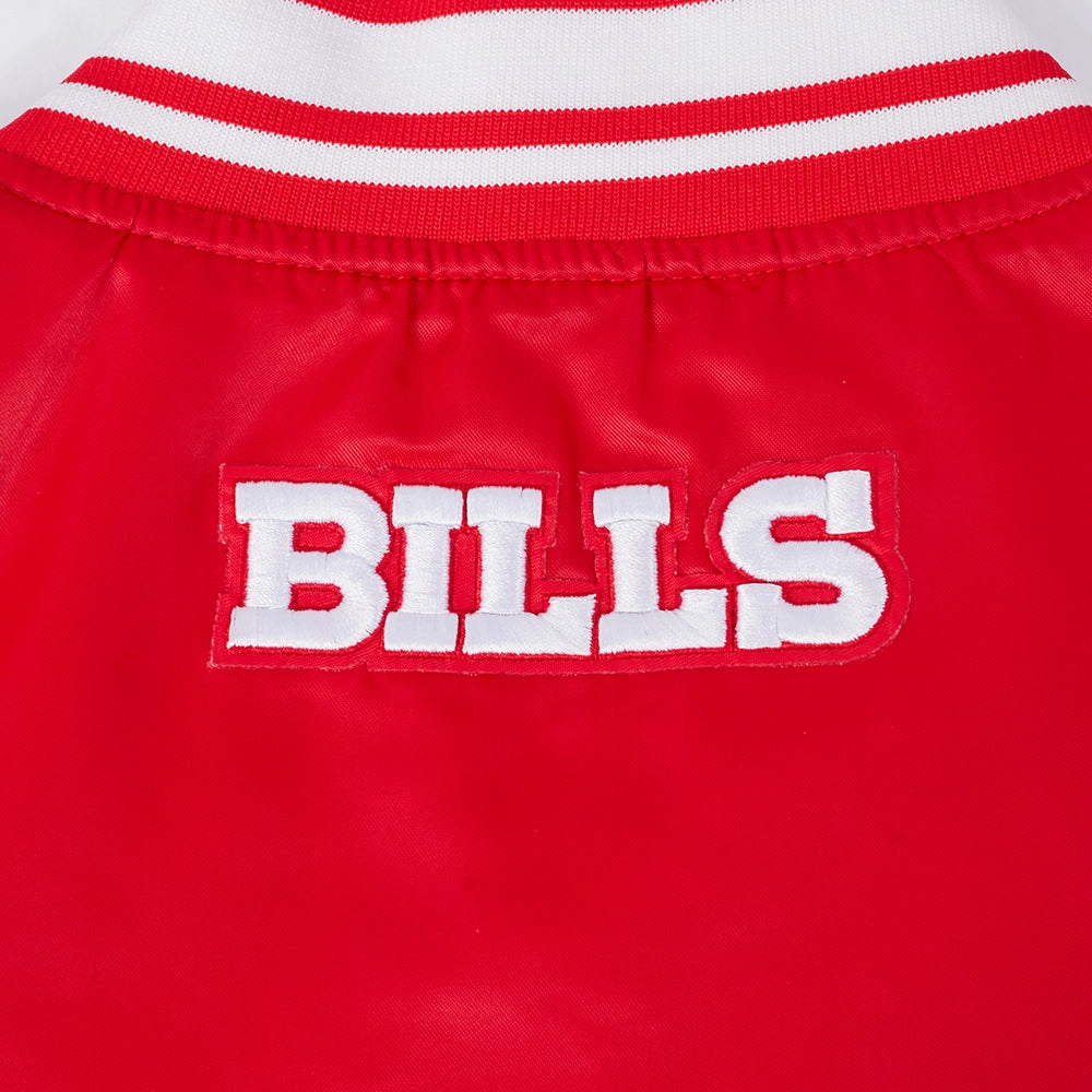 NFL BUFFALO BILLS SCRIPT TAIL WOMEN'S RIB SATIN JACKET (RED)