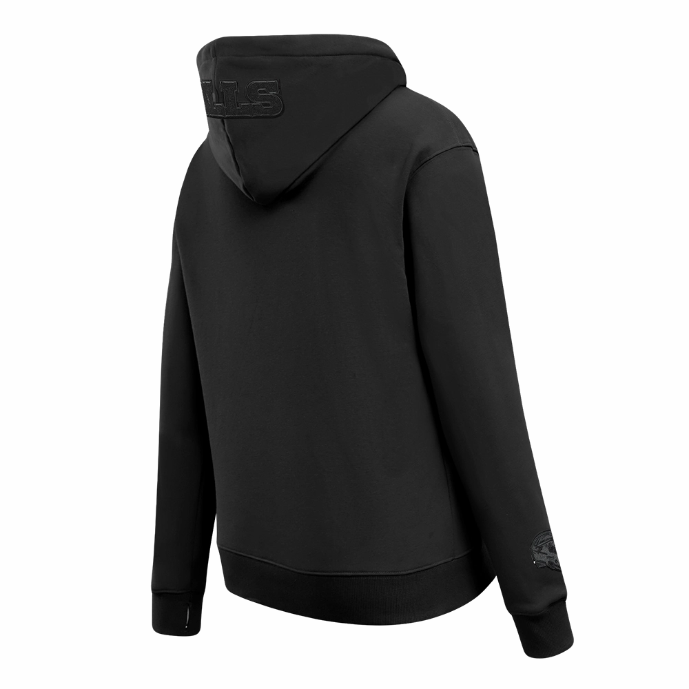 NFL BUFFALO BILLS TRIPLE BLACK WOMEN'S FLEECE PULLOVER HOODIE (TRIPLE BLACK WOMEN'S)