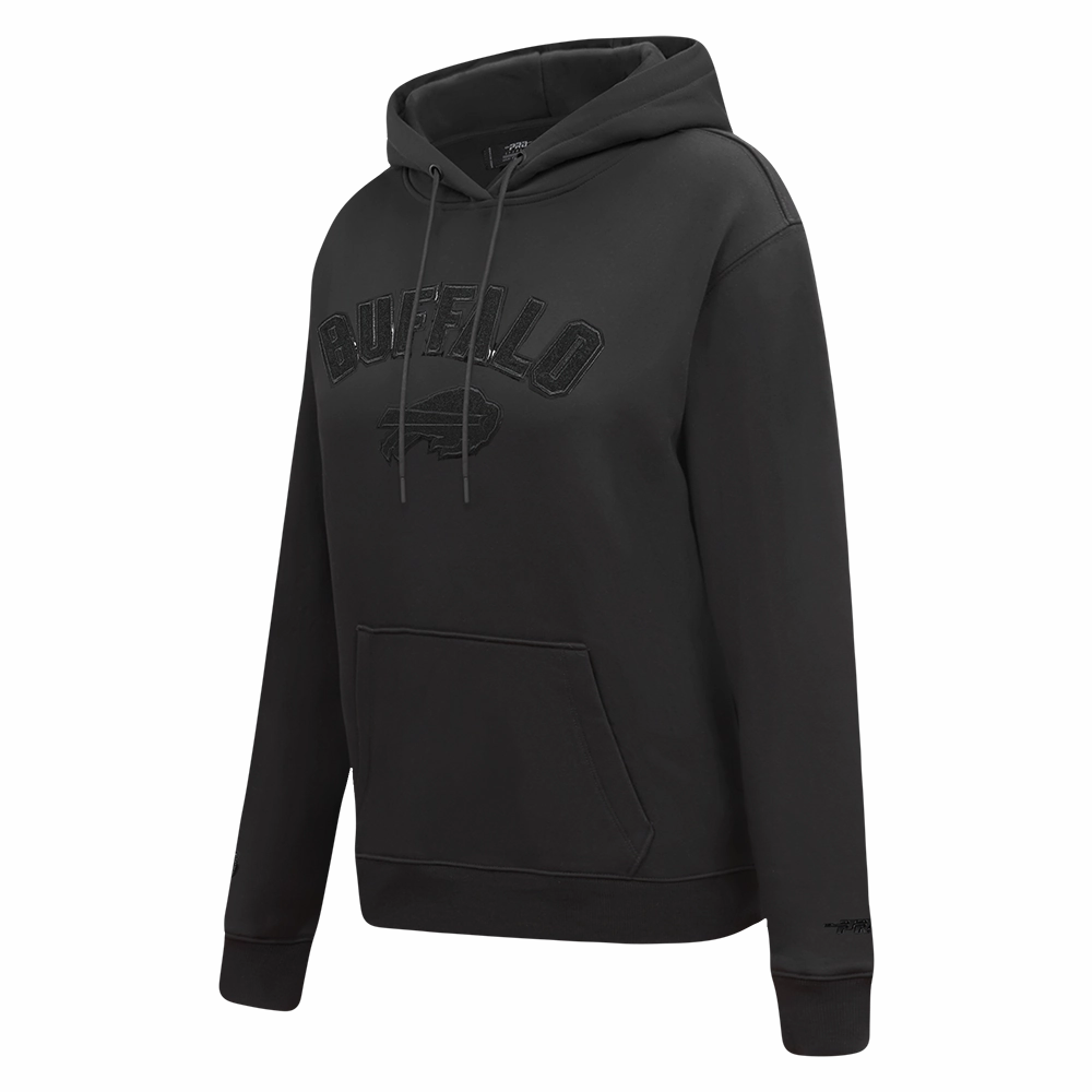 NFL BUFFALO BILLS TRIPLE BLACK WOMEN'S FLEECE PULLOVER HOODIE (TRIPLE BLACK WOMEN'S)
