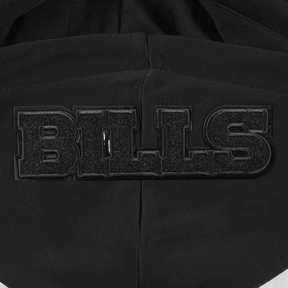 NFL BUFFALO BILLS TRIPLE BLACK WOMEN'S FLEECE PULLOVER HOODIE (TRIPLE BLACK WOMEN'S)
