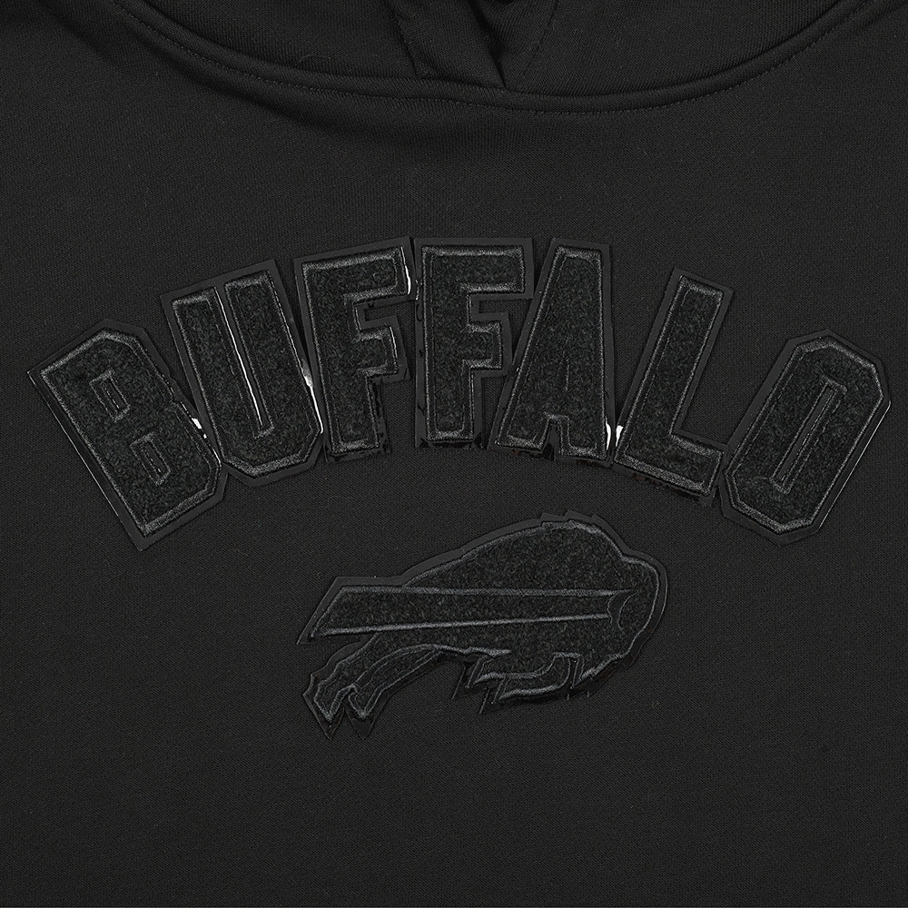 NFL BUFFALO BILLS TRIPLE BLACK WOMEN'S FLEECE PULLOVER HOODIE (TRIPLE BLACK WOMEN'S)