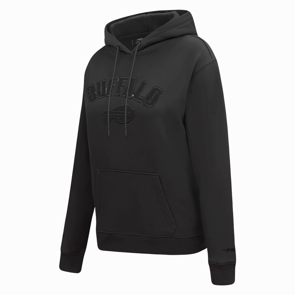 NFL BUFFALO BILLS TRIPLE BLACK WOMEN'S FLEECE PULLOVER HOODIE (TRIPLE BLACK WOMEN'S)