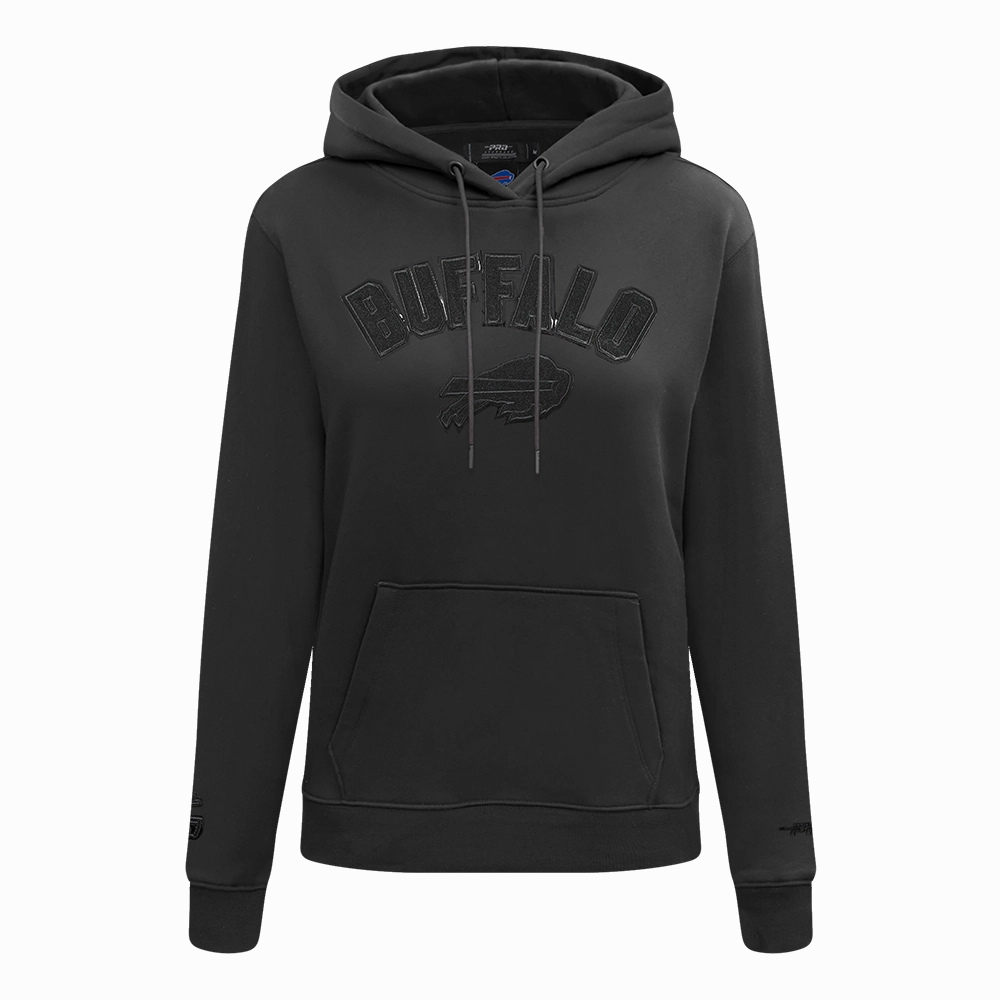 NFL BUFFALO BILLS TRIPLE BLACK WOMEN'S FLEECE PULLOVER HOODIE (TRIPLE BLACK WOMEN'S)