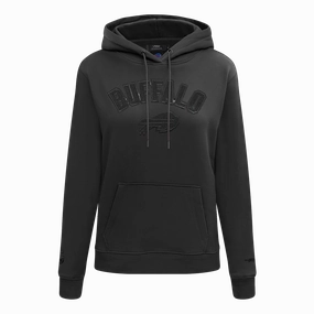 NFL BUFFALO BILLS TRIPLE BLACK WOMEN'S FLEECE PULLOVER HOODIE (TRIPLE BLACK WOMEN'S)