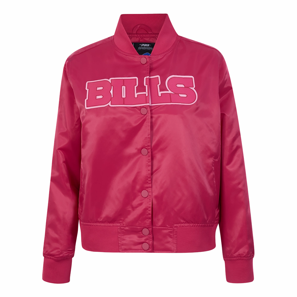 NFL BUFFALO BILLS TRIPLE PINK WOMEN'S SATIN JACKET (BEETROOT PURPLE)