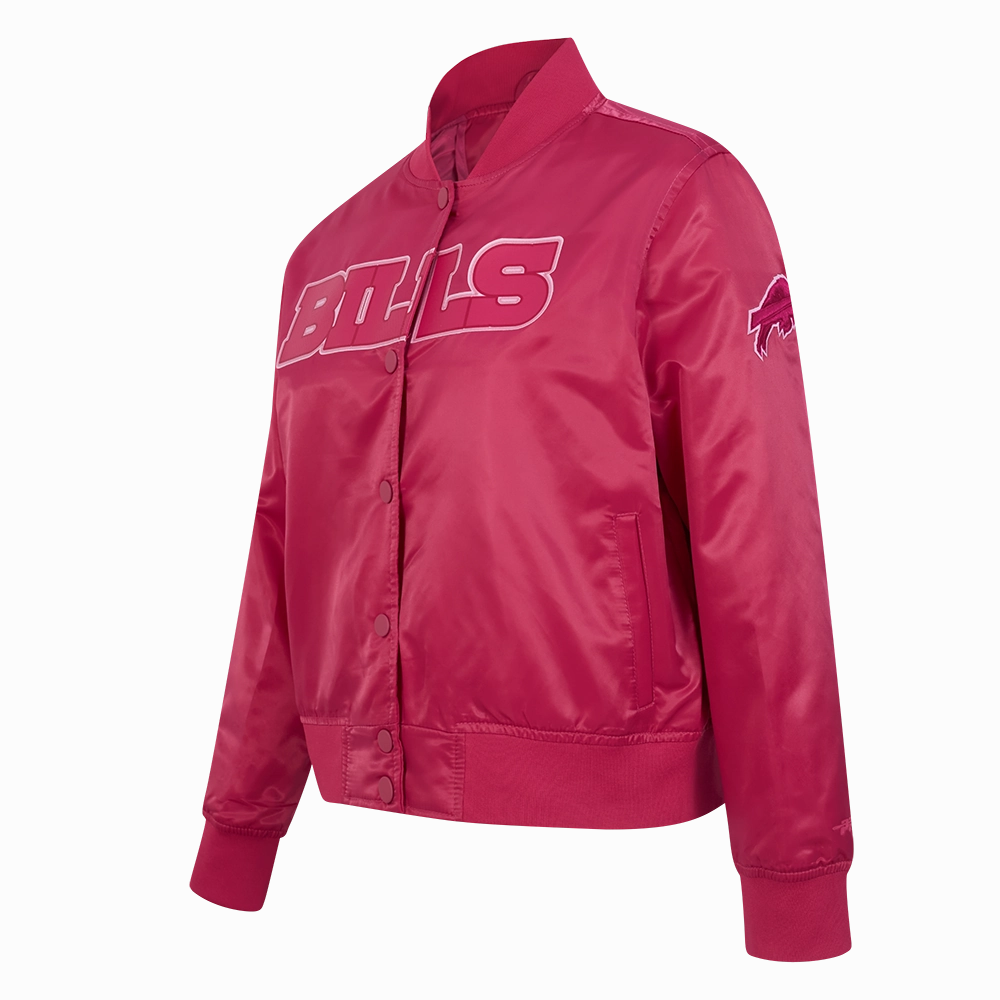 NFL BUFFALO BILLS TRIPLE PINK WOMEN'S SATIN JACKET (BEETROOT PURPLE)