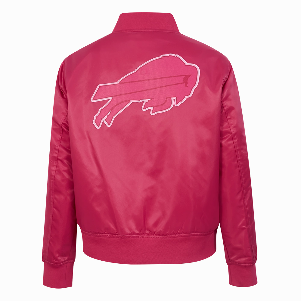 NFL BUFFALO BILLS TRIPLE PINK WOMEN'S SATIN JACKET (BEETROOT PURPLE)
