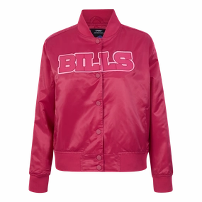 NFL BUFFALO BILLS TRIPLE PINK WOMEN'S SATIN JACKET (BEETROOT PURPLE)