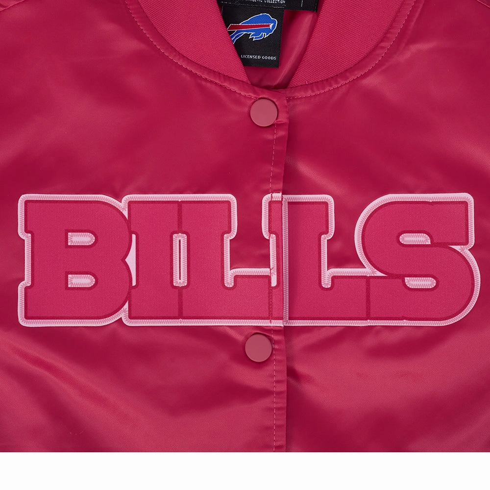 NFL BUFFALO BILLS TRIPLE PINK WOMEN'S SATIN JACKET (BEETROOT PURPLE)