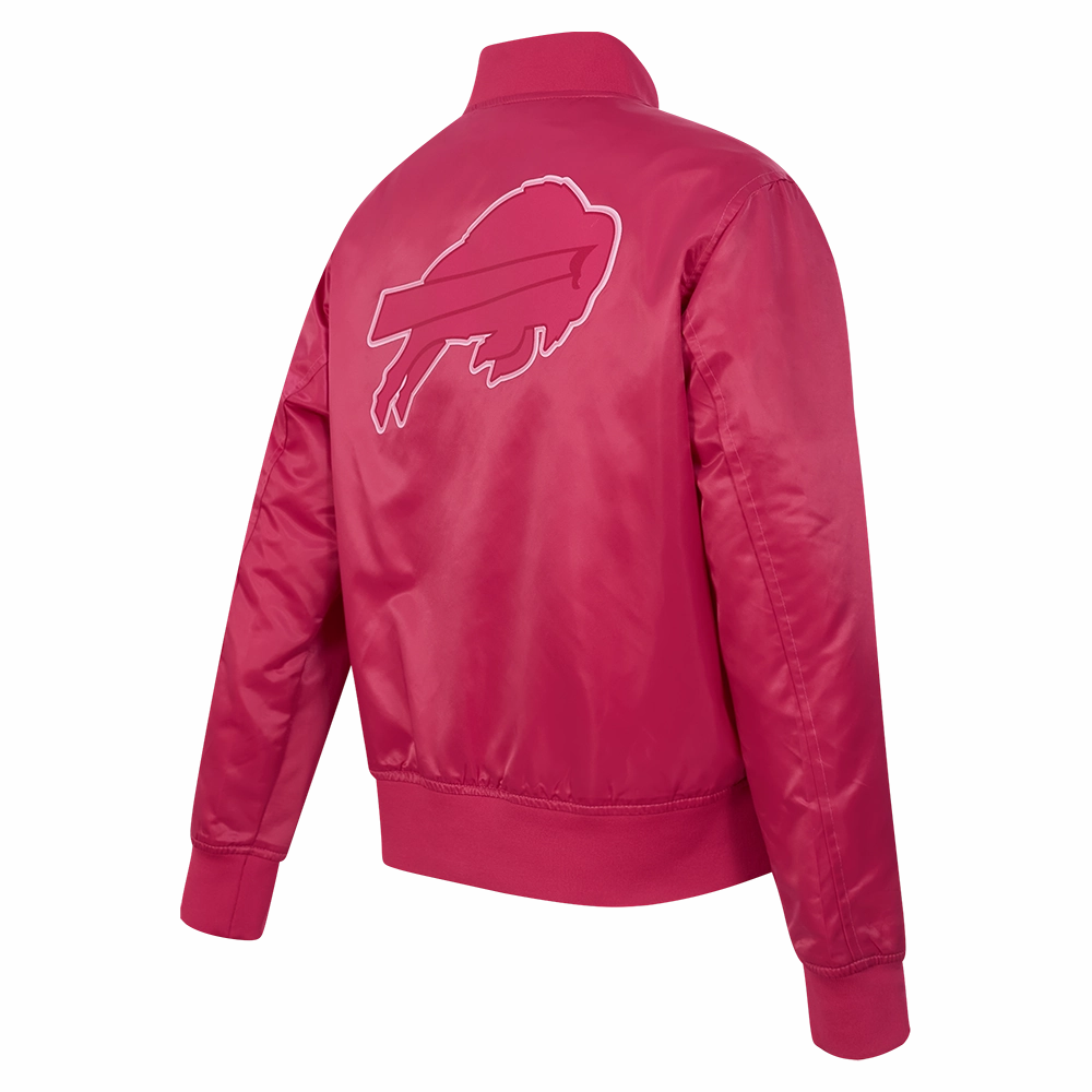 NFL BUFFALO BILLS TRIPLE PINK WOMEN'S SATIN JACKET (BEETROOT PURPLE)