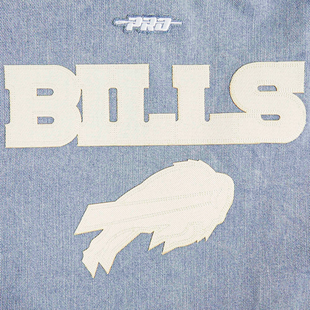 NFL BUFFALO BILLS VARSITY BLUES WOMEN'S DENIM VARSITY JACKET (DENIM/LINEN)