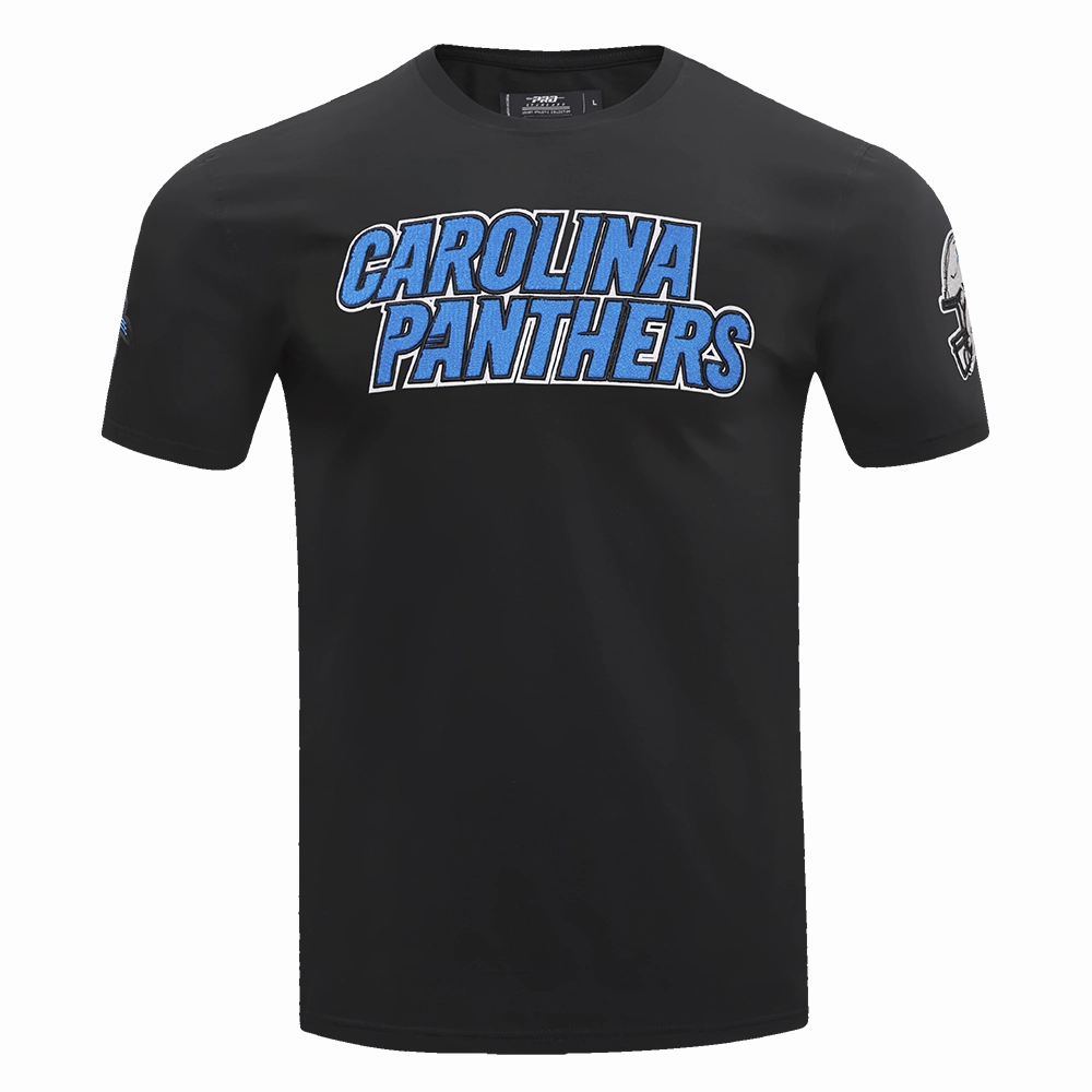 NFL CAROLINA PANTHERS CLASSIC CHENILLE MEN'S   TEE (BLACK)