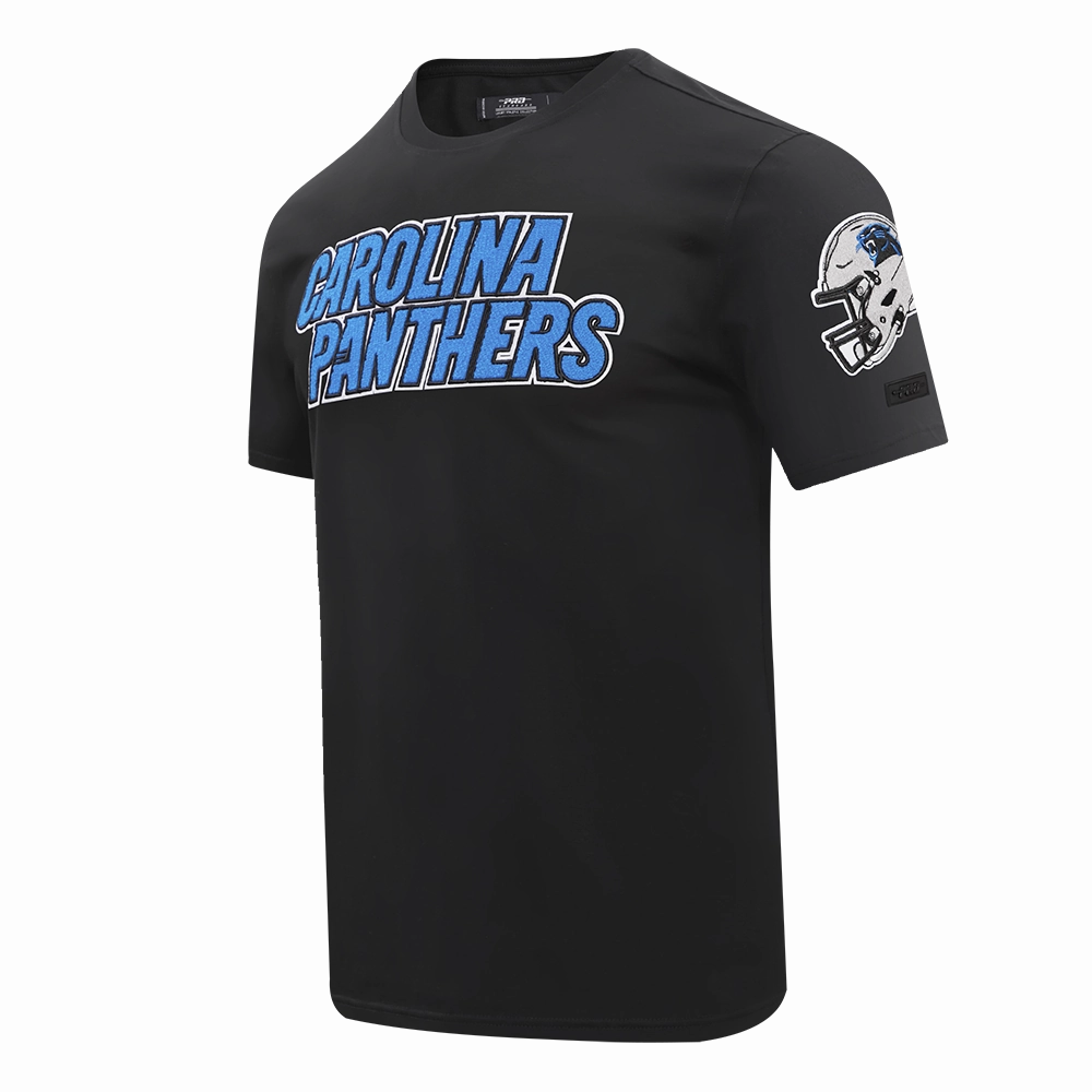 NFL CAROLINA PANTHERS CLASSIC CHENILLE MEN'S   TEE (BLACK)