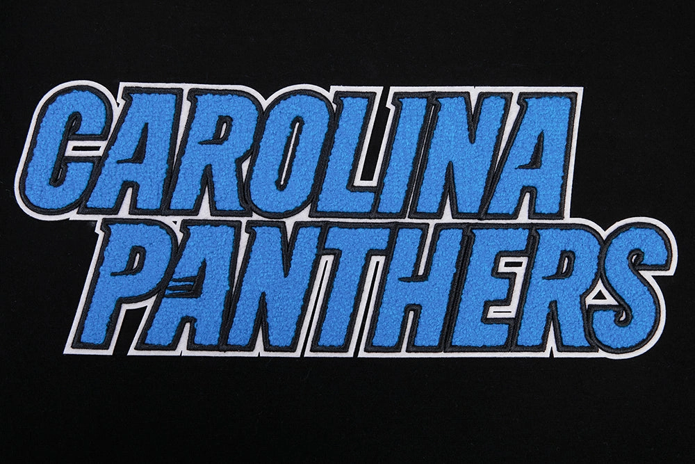 NFL CAROLINA PANTHERS CLASSIC CHENILLE MEN'S   TEE (BLACK)